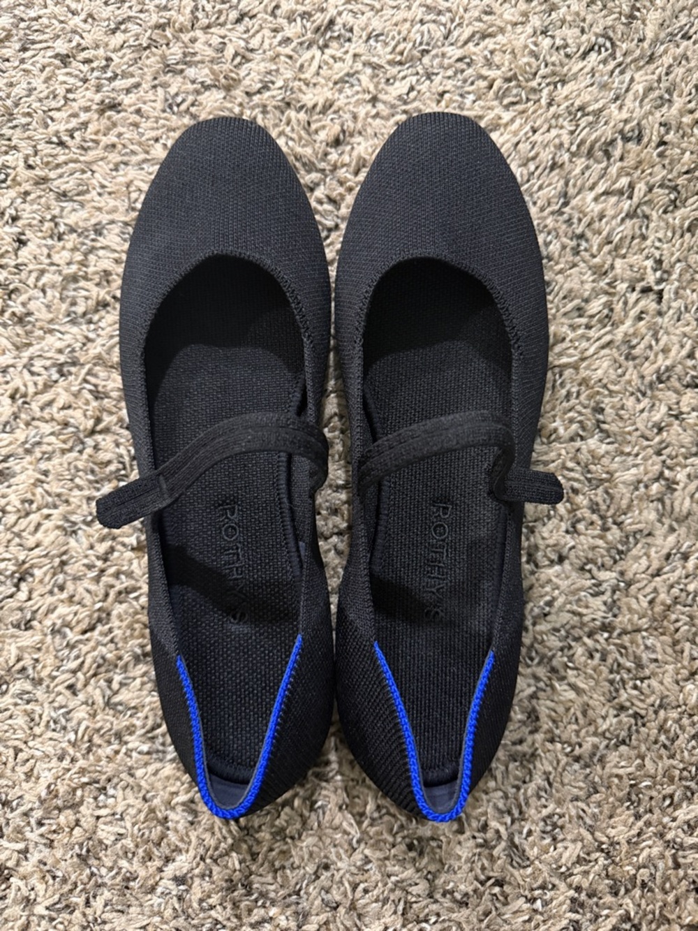 Rothy's Black Knit Mary Jane Flats - Like New - Women’s 9